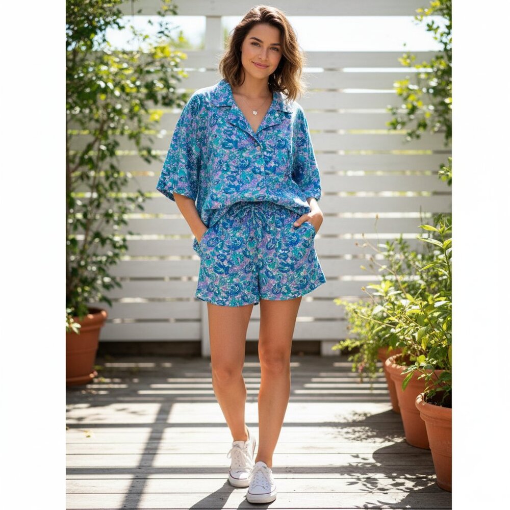 NWT Lusana Donovan Shirt & Short Set